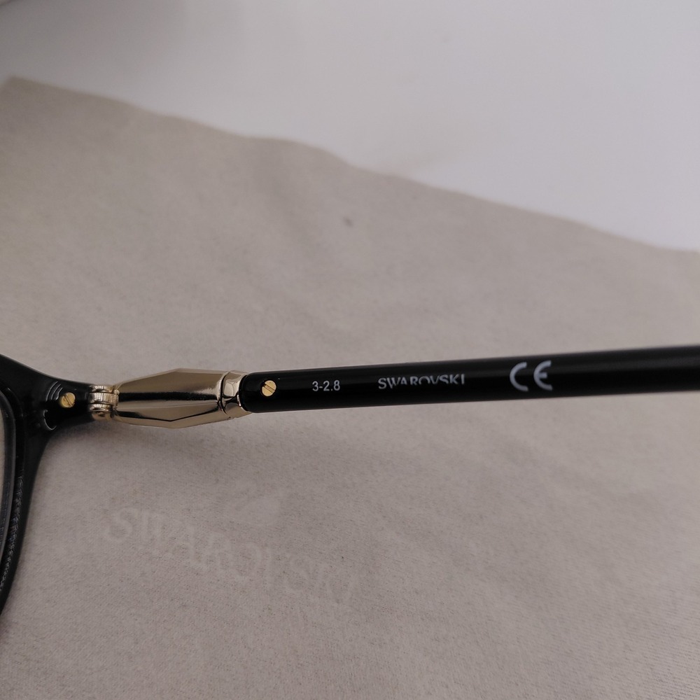 Swarovski SK5311 Womens Plastic Eyeglass & Case Frame Only Crystals Black Luxury - Picture 5 of 11